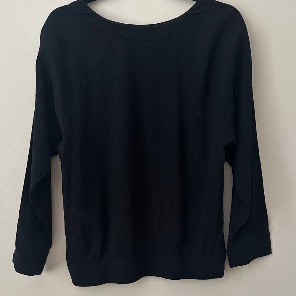 Agnes B Made in France Women's Black Long Sleeve Blouse Size 36 / US 4 - Picture 4 of 4